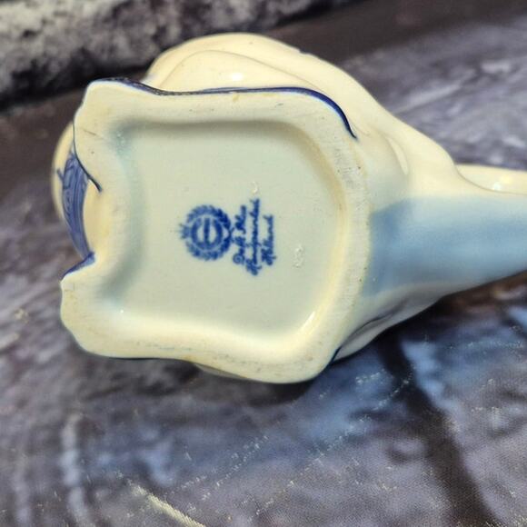 Vintage Delft Dutch Blue Chicken Rooster Figure Creamer Handpainted Windmill - Picture 5 of 7